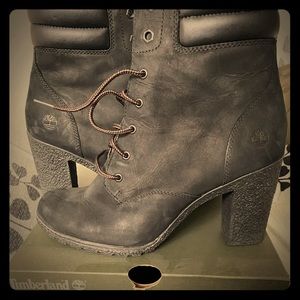 Size 10 Timberland boots with heel.